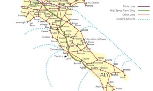 Карта железных дорог италии – маршруты поездов в италии
